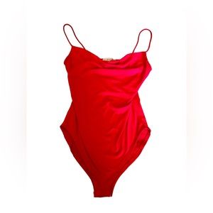 Scarlet Red Women’s Gaze Bodysuit with Cowl Neckline Size XS